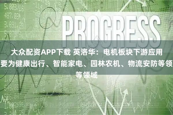 大众配资APP下载 英洛华：电机板块下游应用主要为健康出行、智能家电、园林农机、物流安防等领域