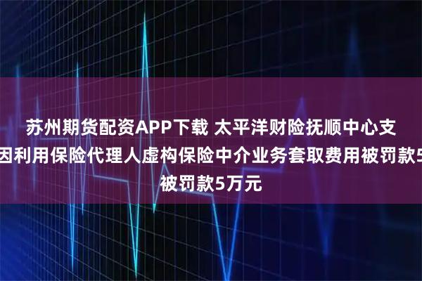 苏州期货配资APP下载 太平洋财险抚顺中心支公司因利用保险代理人虚构保险中介业务套取费用被罚款5万元