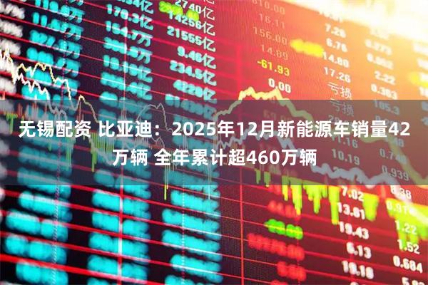 无锡配资 比亚迪：2025年12月新能源车销量42万辆 全年累计超460万辆