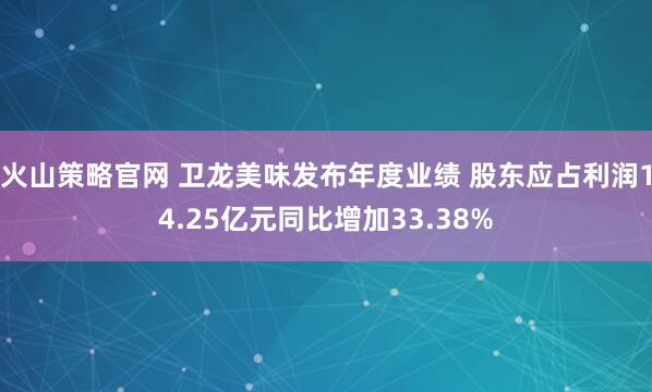 火山策略官网 卫龙美味发布年度业绩 股东应占利润14.25亿元同比增加33.38%
