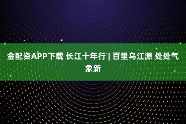 金配资APP下载 长江十年行 | 百里乌江源 处处气象新